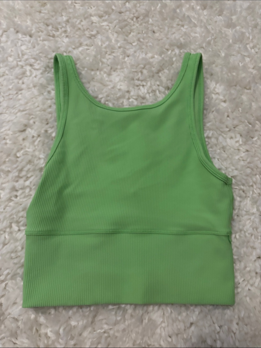 lululemon athletica Bright Green Ribbed Cropped Tank